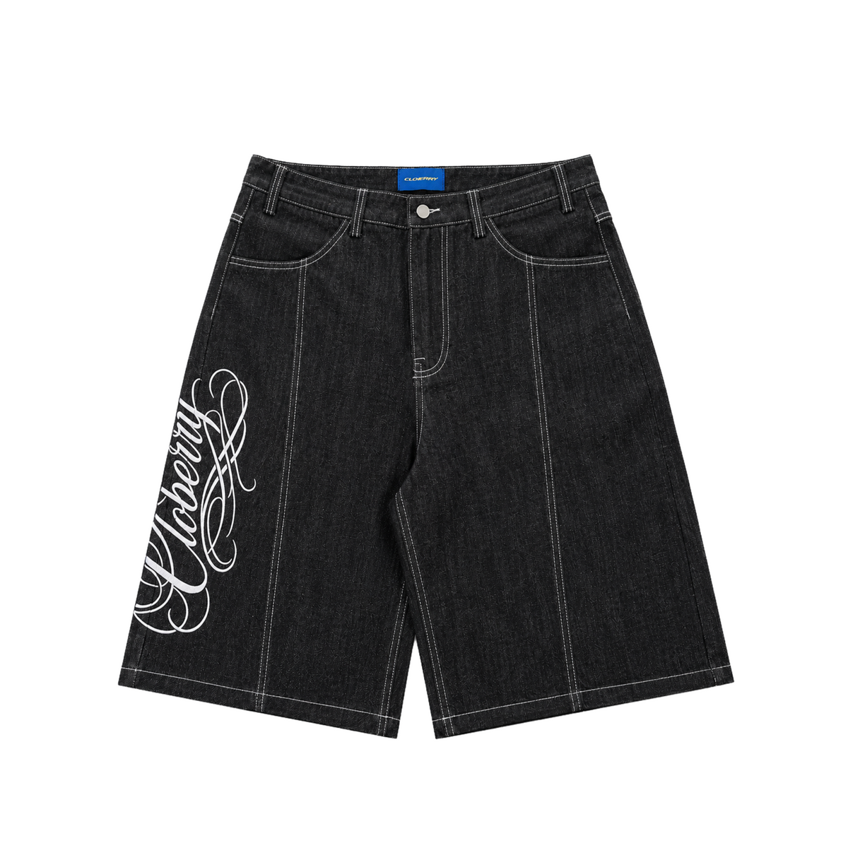 CALIGRAPHY RAW DENIM JORTS