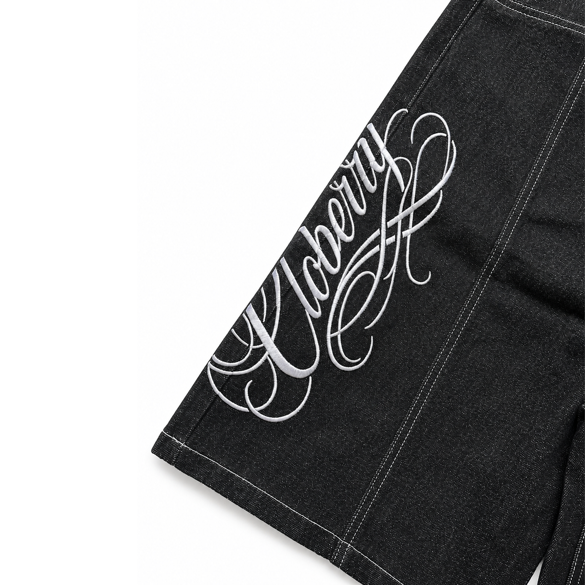 CALIGRAPHY RAW DENIM JORTS