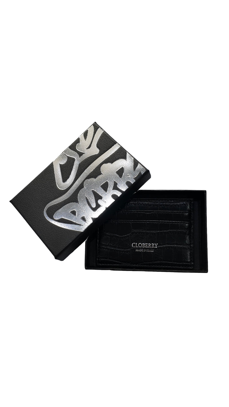 Crocodile Card Holder (Black)