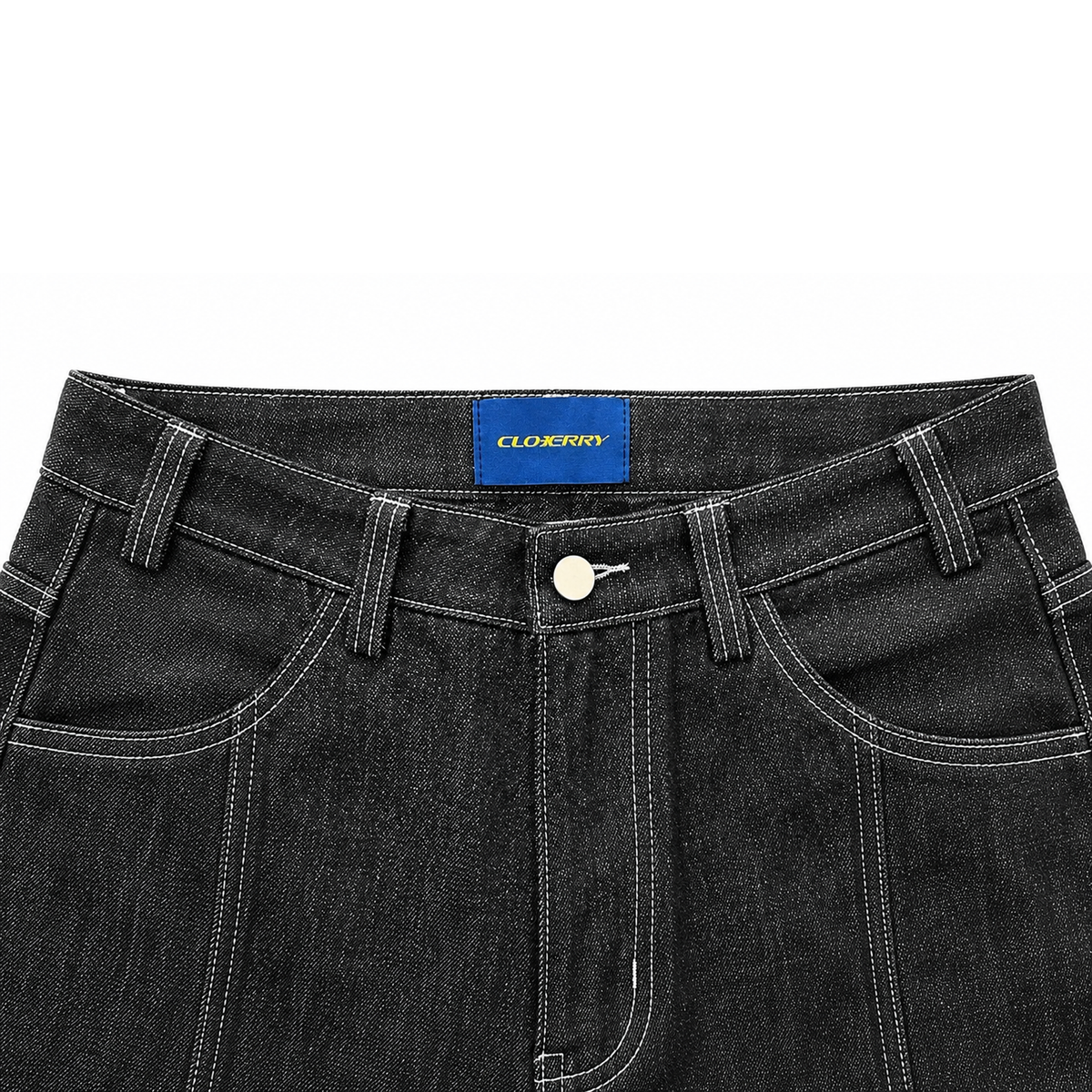 CALIGRAPHY RAW DENIM JORTS
