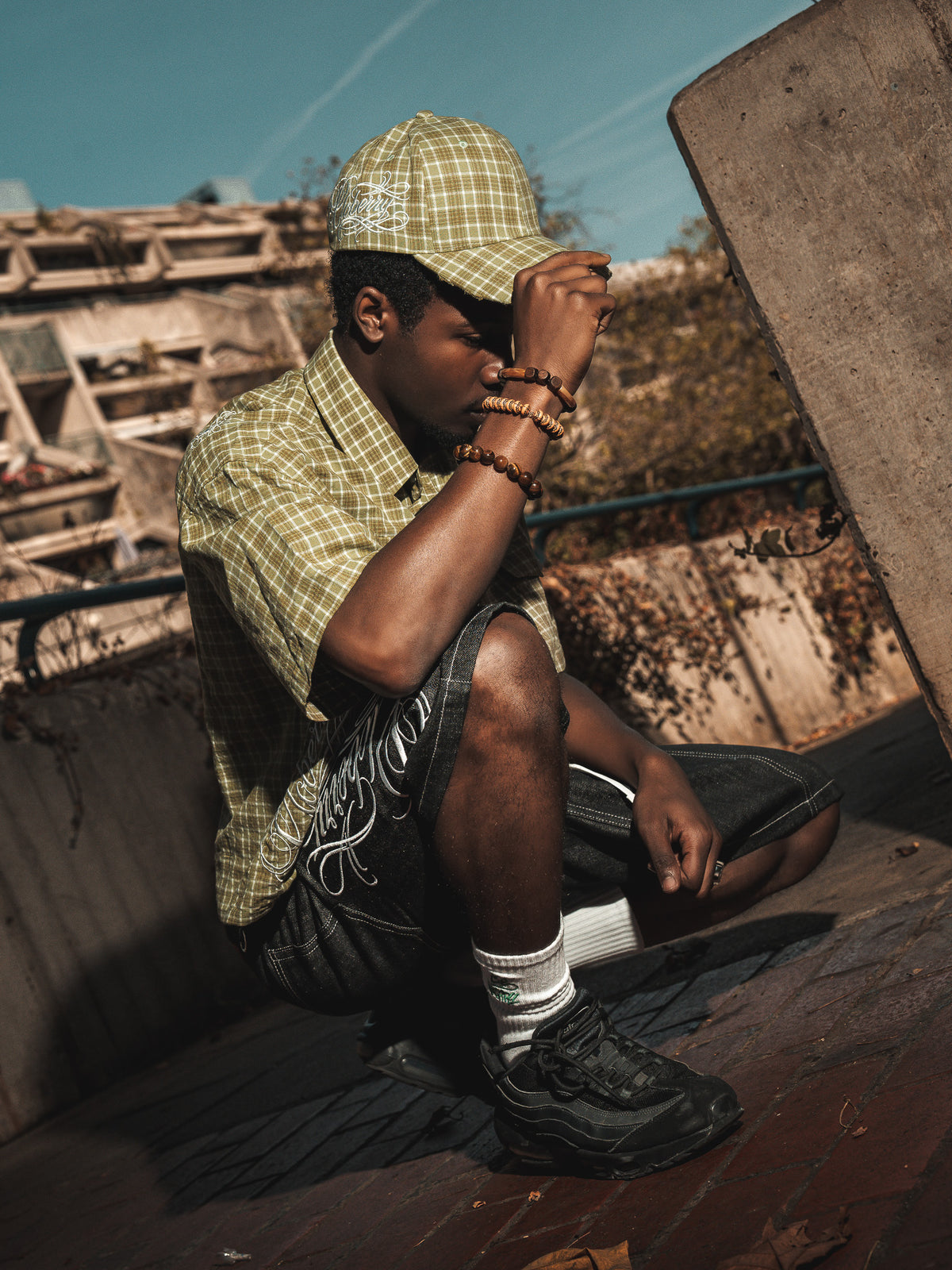 PLAID CAP - GREEN