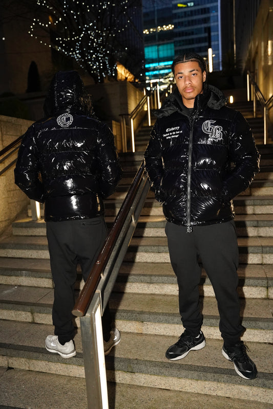 shiny noir puffer