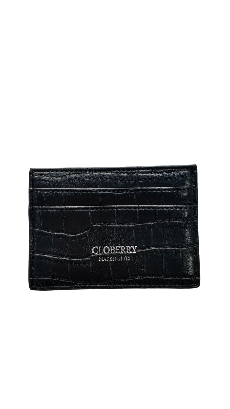 Crocodile Card Holder (Black)