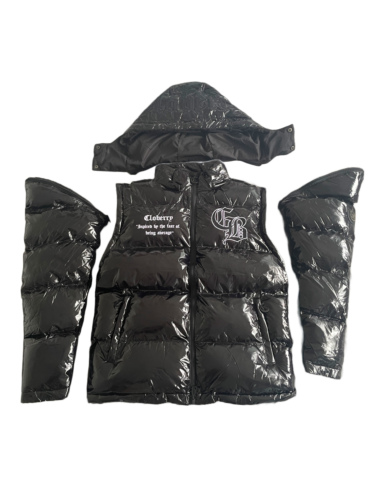 glänzender schwarzer Puffer