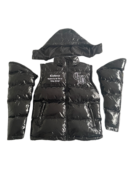 glänzender schwarzer Puffer