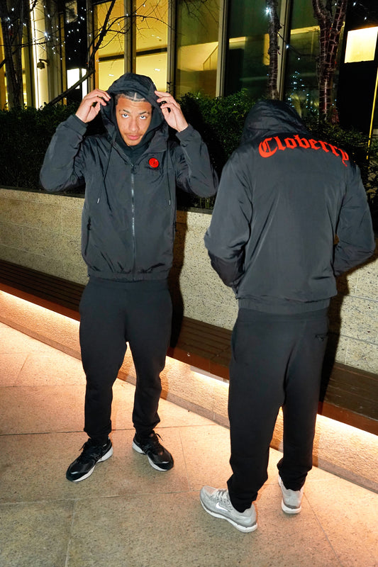 V2 crimson windbreaker