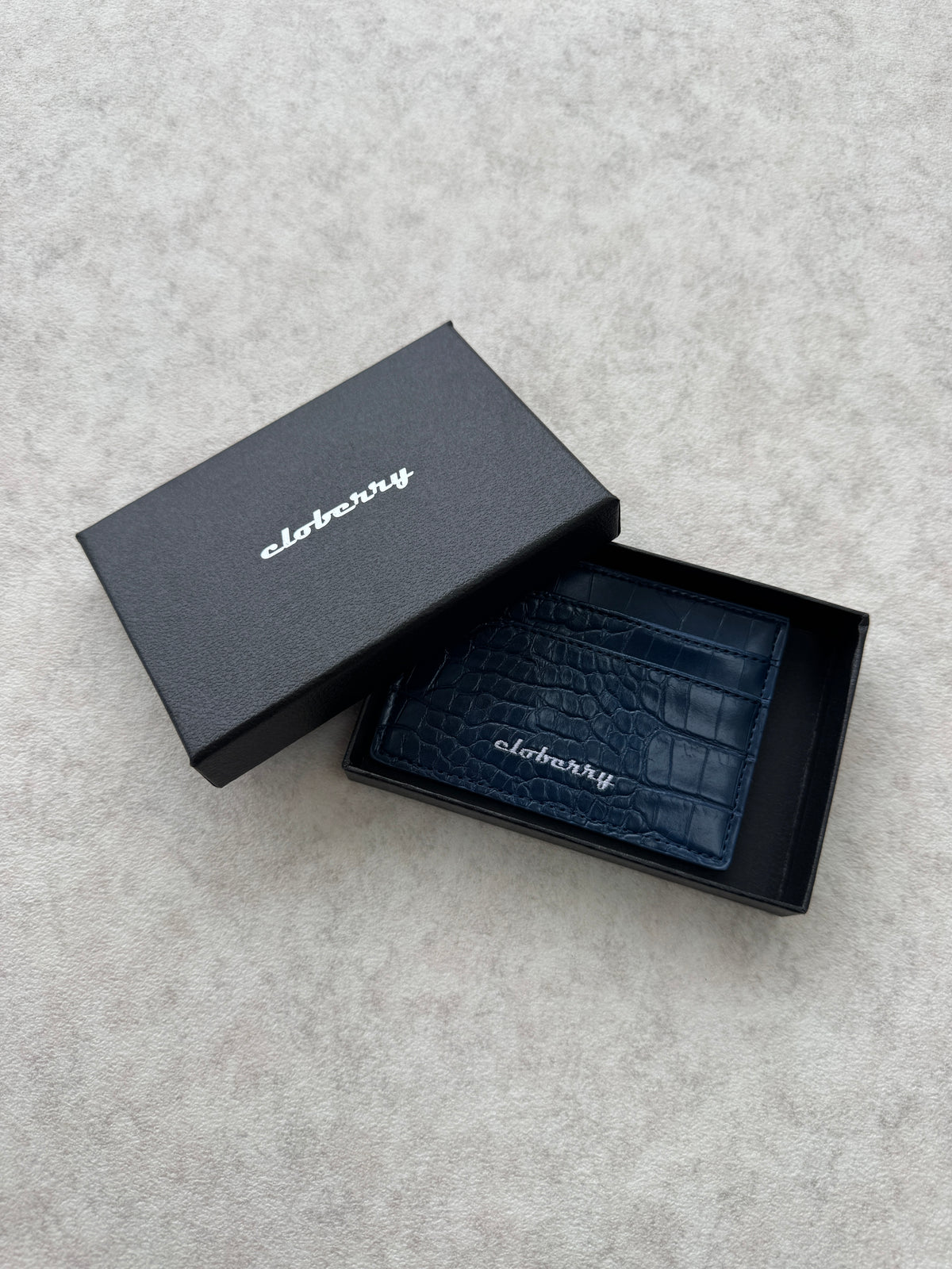 Crocodile Card Holder (Dark Blue)