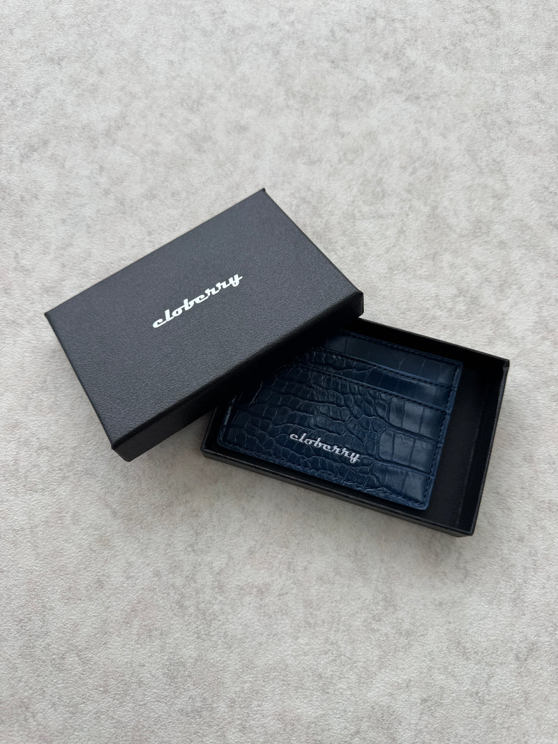 Crocodile Card Holder (Dark Blue)