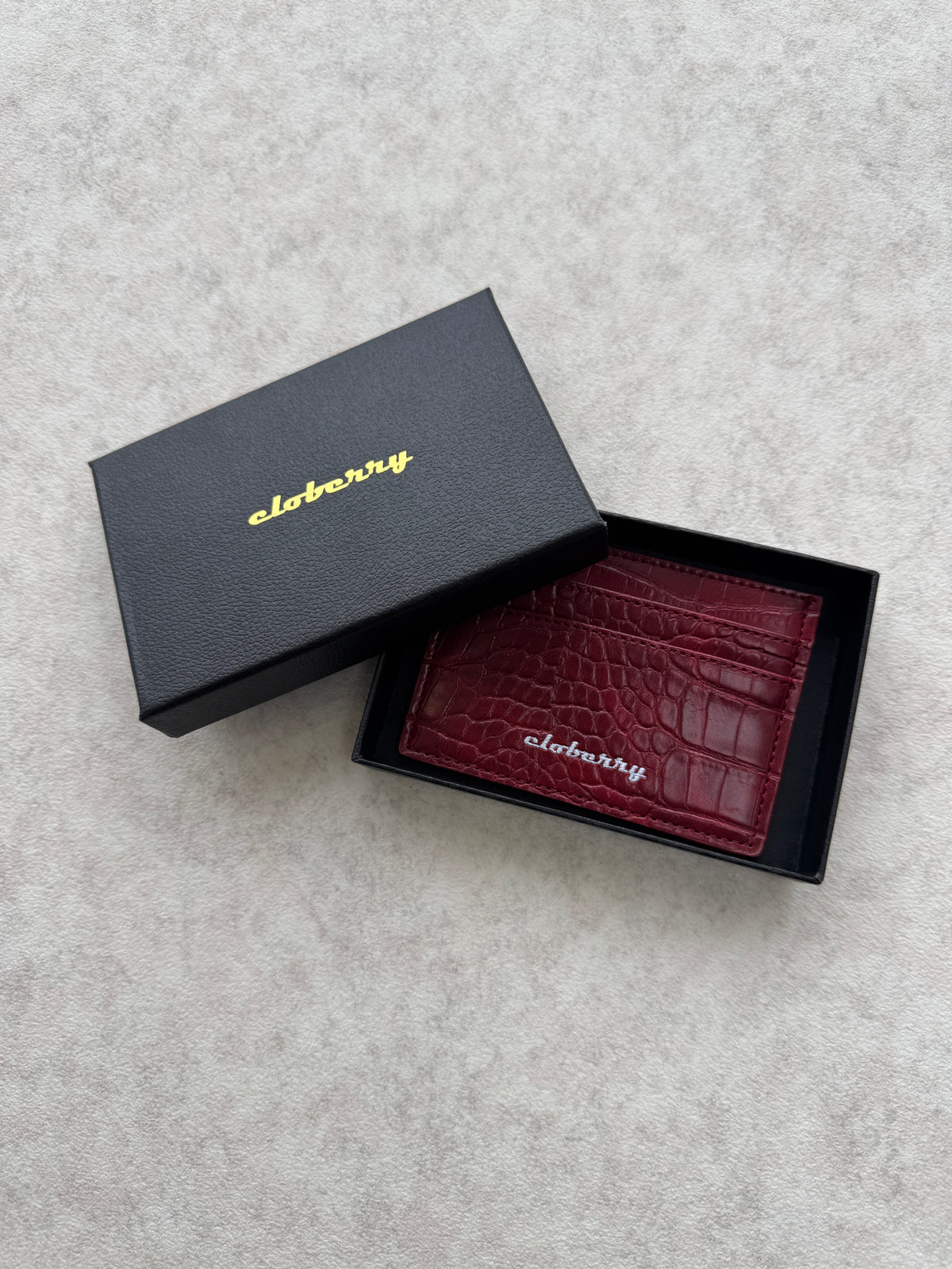 Crocodile Card Holder (wine)