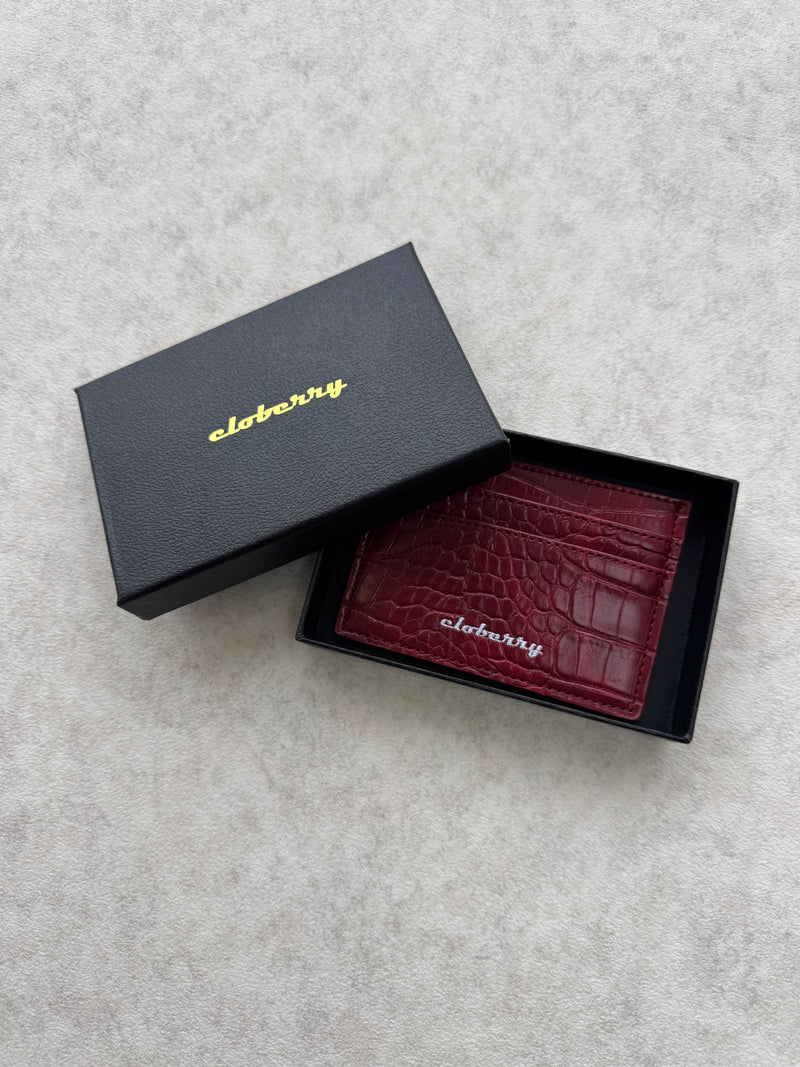 Crocodile Card Holder (wine)