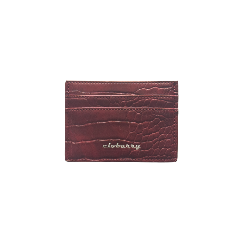 Crocodile Card Holder (wine)