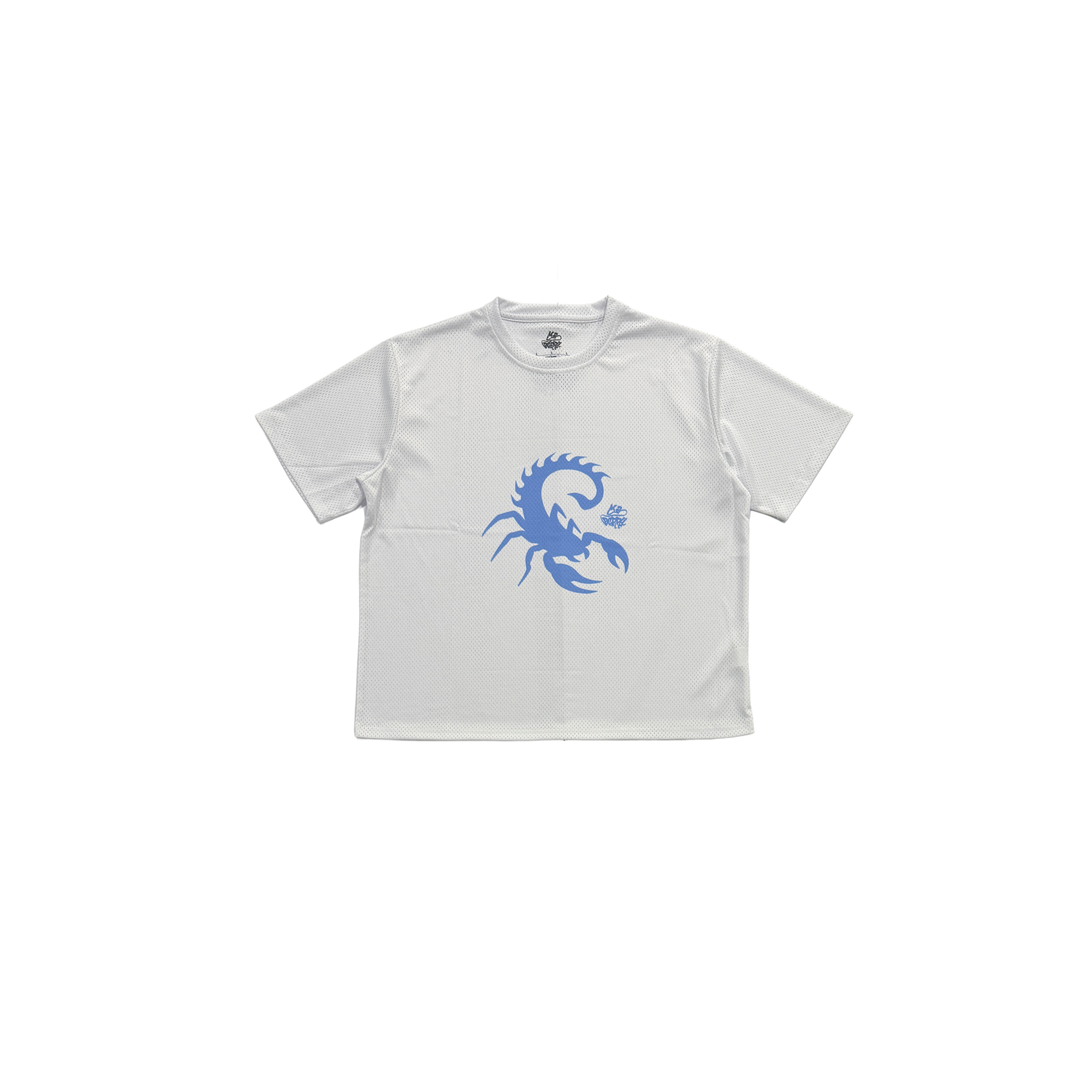 White/Blue Scorpion Mesh Jersey