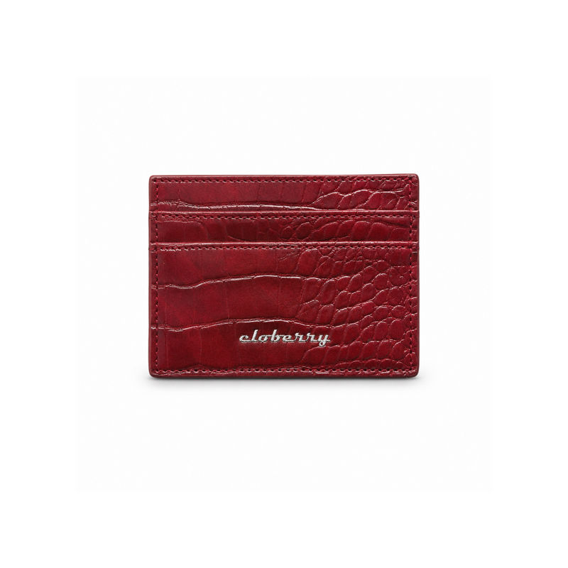 Crocodile Card Holder (wine)