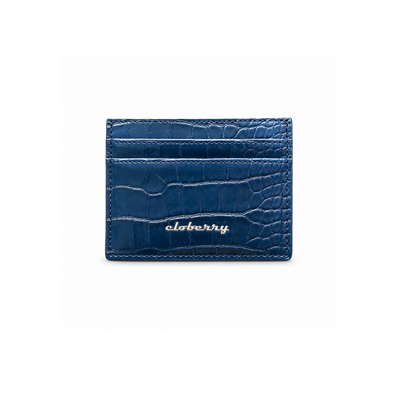 Crocodile Card Holder (Dark Blue)