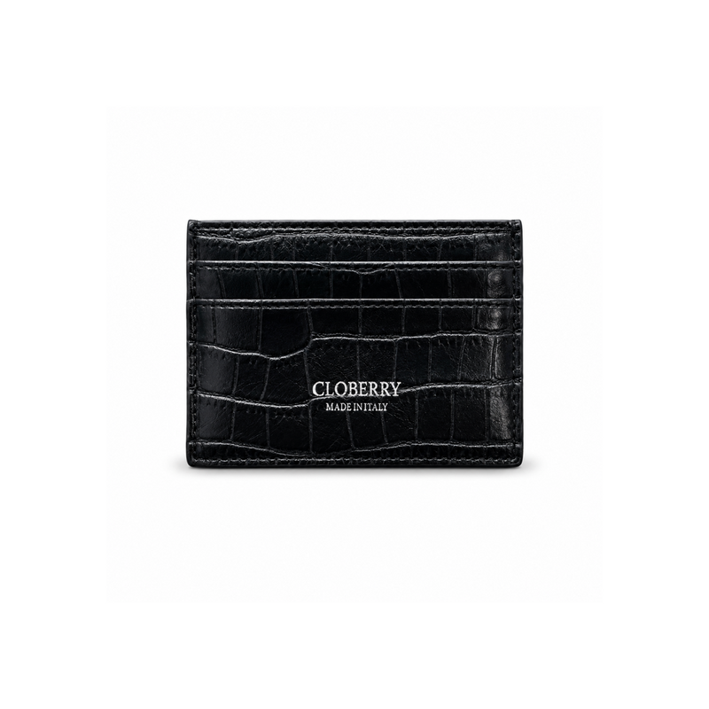 Crocodile Card Holder (Black)