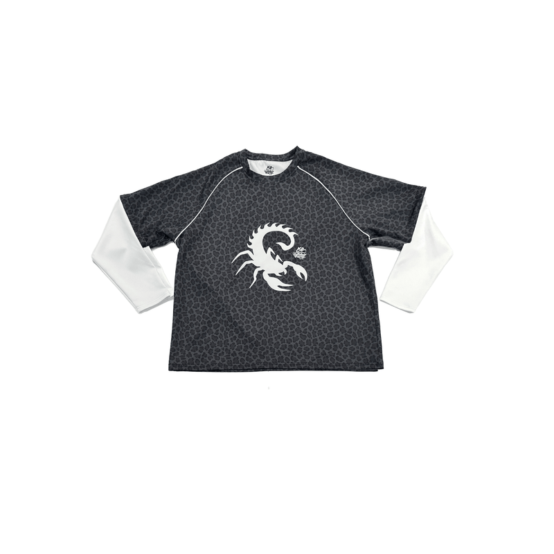 Convertible Longsleeve - Black Leopard