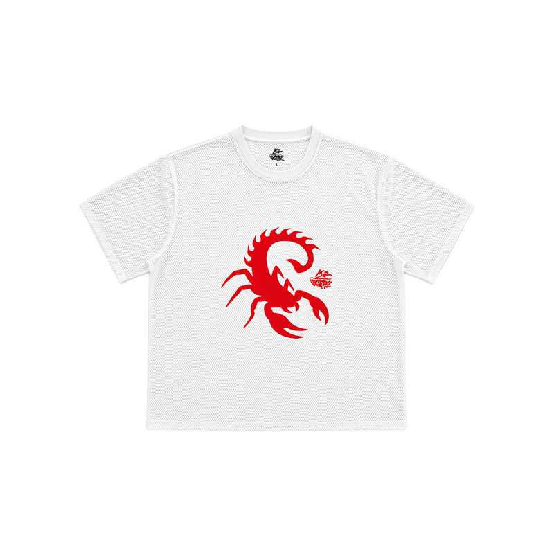 White/Red Scorpion Mesh Jersey