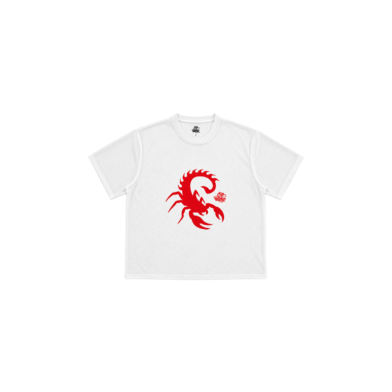 White/Red Scorpion Mesh Jersey